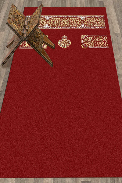 Цифровая печать Стираемый Сплошной Узор Подарочный Намаз Ковер Коврик 70х130, SECCADE-46-КРАСНЫЙ - 6