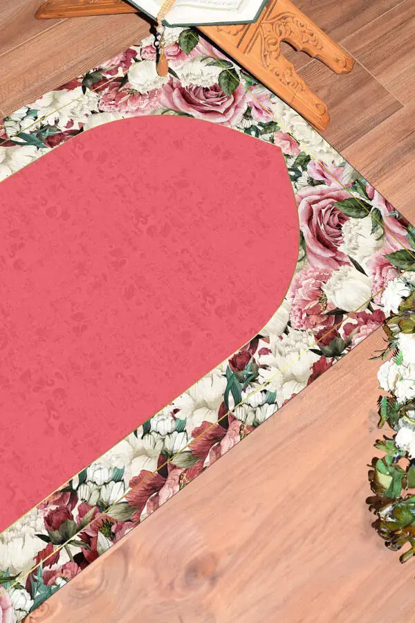 Цифровая Печатная Стираемая Подарочная Ковровая Молитвенная Салфетка 70x130см, Ковер-Молитвенный-Коврик-24-розовый - 3