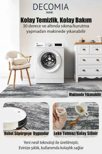 Цифровoй Нескользящий Моющийся Джутовый Вид Салонный Ковер Кухонный Ковер Балконный Ковер Дорожка Домашний Декор-Разноцветный - 3