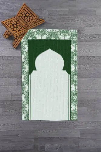 Цифровой принт, моющийся подарочный молитвенный коврик 70x130см, SECCADE-25-YEŞİL,-YEŞİL - 7