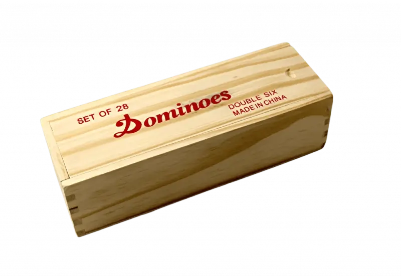 Double Six Dominoes, 28-Piece Set with Wooden Box and Brass Spinner by Dependable Industries Inc. Essentials - 5