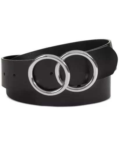 Double Circle Belt, Created for Modazone - Black/Silver 