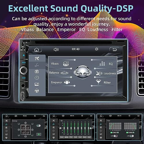 Double Din car Stereo with CD/DVD Player- CarPlay & Android Auto, Car Audio with Bluetooth, 7 Inch HD Touchscreen, Rear Camera, USB/TF/AUX, Subwoofer, AM/FM Radio Receiver - 6