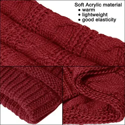 Double Couple Womens Scarf Beanie Hat Set Thick Winter Infinity Scarf Knit Scarfs for Women - 4