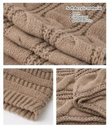 Double Couple Womens Scarf Beanie Hat Set Thick Winter Infinity Scarf Knit Scarfs for Women - 4