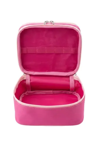 Çift Katlı Captain Seyahat Makyaj Çantası - Büyük Boy Fonksiyonlu Kozmetik Düzenleyici Fuşya-Fuşya - 5