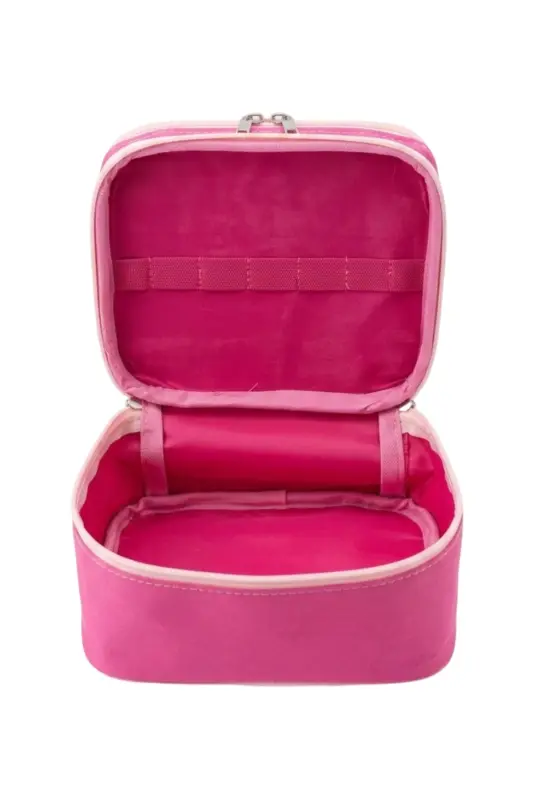 Çift Katlı Captain Seyahat Makyaj Çantası - Büyük Boy Fonksiyonlu Kozmetik Düzenleyici Fuşya-Fuşya - 5