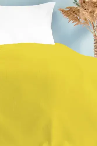 Çift Kişilik Sarı Dama Desenli Pike, Damalı Otel Pikesi 200x230-SARI - SETHOME COLLECTION (1)