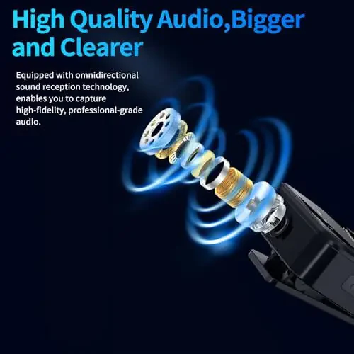 Dual Mini Wireless Microphone USB C & Lightning for iPhone, Android Phone,Laptop,Noise Canceling Tiny Lavalier Microphone for Video Recording,TikTok,Plug-Play Lav Clip Mic.(10-Hr Battery Life) - 4