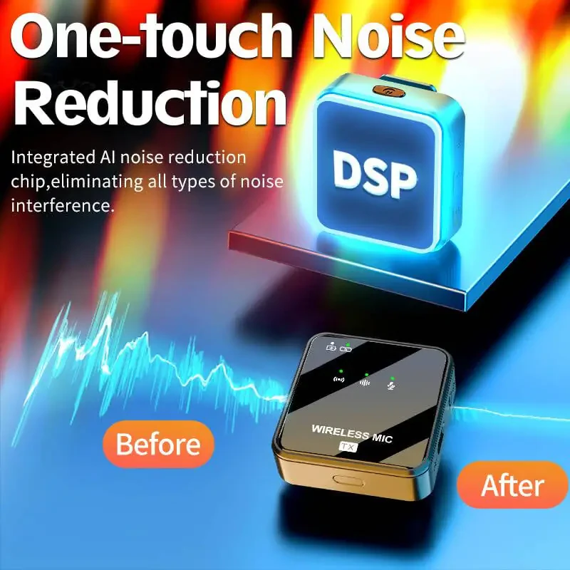 Dual Mini Wireless Microphone USB C & Lightning for iPhone, Android Phone,Laptop,Noise Canceling Tiny Lavalier Microphone for Video Recording,TikTok,Plug-Play Lav Clip Mic.(10-Hr Battery Life) - 5