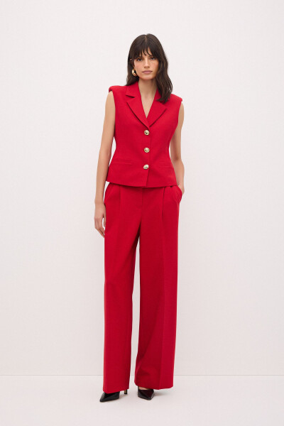 Çift Pileli Bol Paça Pantolon - ADL