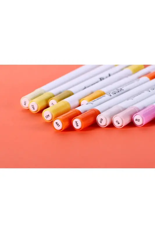 Çift Taraflı Brush Pen 60’lı Marker Kalem Seti Bullet Jurnal Mandala Eskiz Boyama Seti - Karışık, çok renkli - 6