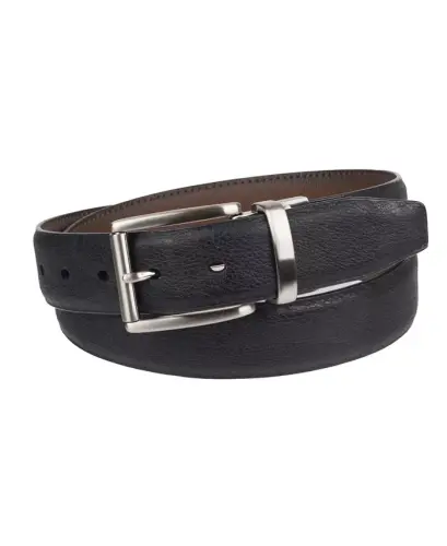 Reversible Dress Men's Belt with Comfort Stretch - Black/Cognac - 4