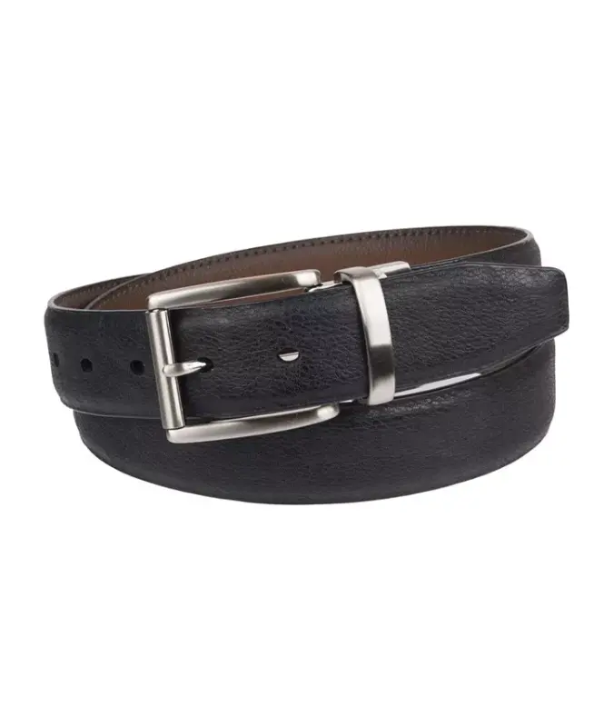 Reversible Dress Men's Belt with Comfort Stretch - Black/Cognac - 4
