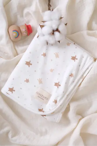 Çift Taraflı İnterlok Örtü & Battaniye %100 Pamuk Oeko-teks Sertifikalı 100 X 85 Cm-Kaplumbağa - 2