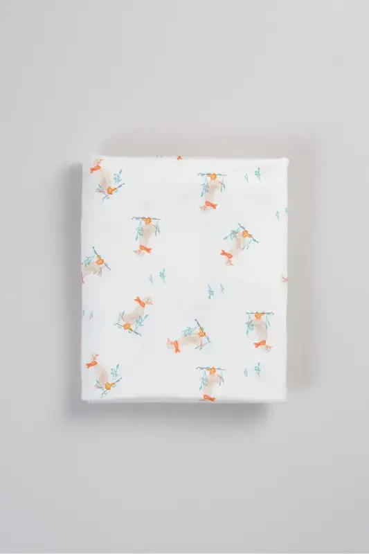 Çift Taraflı İnterlok Örtü & Battaniye %100 Pamuk Oeko-teks Sertifikalı 100 X 85 Cm-Kaz - 3