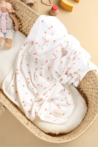 Çift Taraflı İnterlok Örtü & Battaniye %100 Pamuk Oeko-teks Sertifikalı 100 X 85 Cm-Mantar 