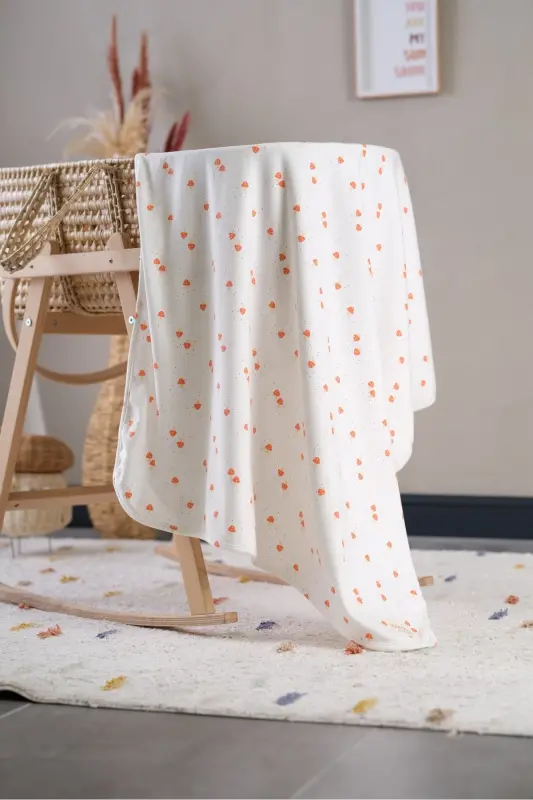 Çift Taraflı İnterlok Örtü & Battaniye %100 Pamuk Oeko-teks Sertifikalı 100 X 85 Cm-Mantar - 3