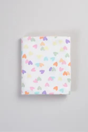 Çift Taraflı İnterlok Örtü & Battaniye %100 Pamuk Oeko-teks Sertifikalı 100 X 85 Cm-Renkli Kalp - 5