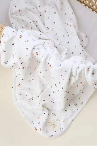 Çift Taraflı İnterlok Örtü & Battaniye %100 Pamuk Oeko-teks Sertifikalı 100 X 85 Cm-Salyangoz - 1