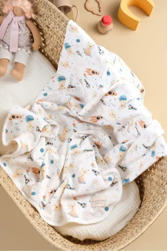 Çift Taraflı İnterlok Örtü & Battaniye %100 Pamuk Oeko-teks Sertifikalı 100 X 85 Cm-Uzay 