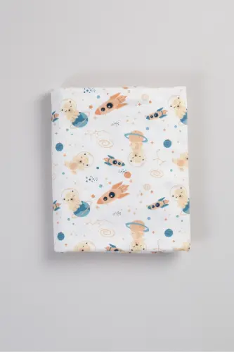 Çift Taraflı İnterlok Örtü & Battaniye %100 Pamuk Oeko-teks Sertifikalı 100 X 85 Cm-Uzay - 4