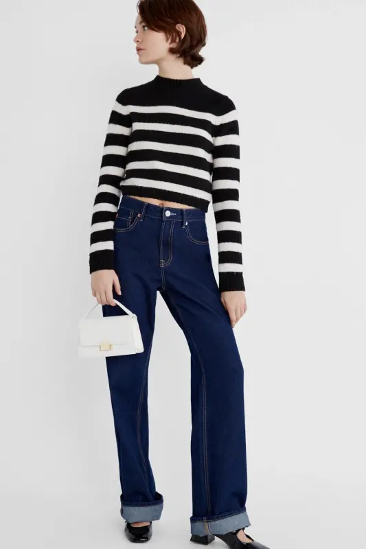 Çift tutma saplı çapraz askılı çanta-Beyaz - 2