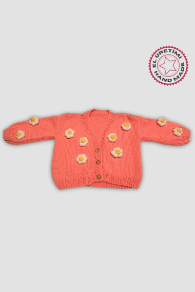 Çiğdem 1390 Hand-Knit Baby Cardigan - Yavruağzı - 1