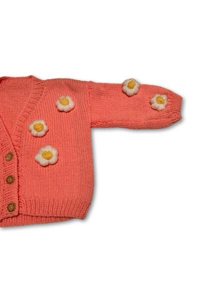 Çiğdem 1390 Hand-Knit Baby Cardigan - Yavruağzı - 2