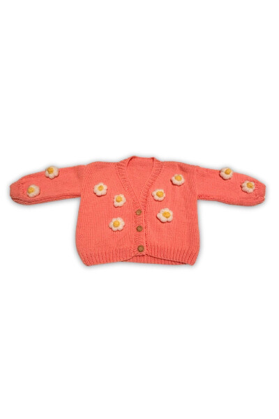 Çiğdem 1390 Hand-Knit Baby Cardigan - Yavruağzı - 6