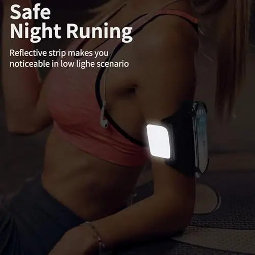 Detachable & 360° Rotatable Armband - Reflective Strap with Zipper Pocket Holder Bag - Compatible with iPhone 16 15 14 Pro Max Plus Samsung Galaxy Note for Running Workout Exercise Walking & Sports - 6