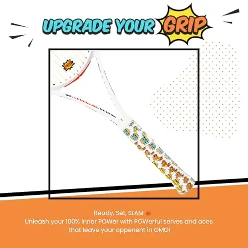 Strawberries and Cream Tennis Tape & Dampener Set - 2 Tacky 45” Long x 0.98” Wide Racket Handle Overgrips & 1 Matching Ping Dampener - Strawberries (1)