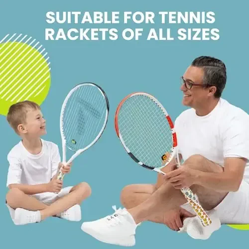 Strawberries and Cream Tennis Tape & Dampener Set - 2 Tacky 45” Long x 0.98” Wide Racket Handle Overgrips & 1 Matching Ping Dampener - 6