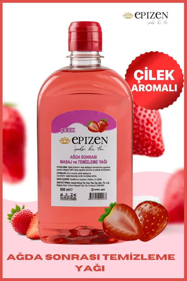 Çilekli Sir Ağda Temizleme ve Masaj Yağı 500ml - 1