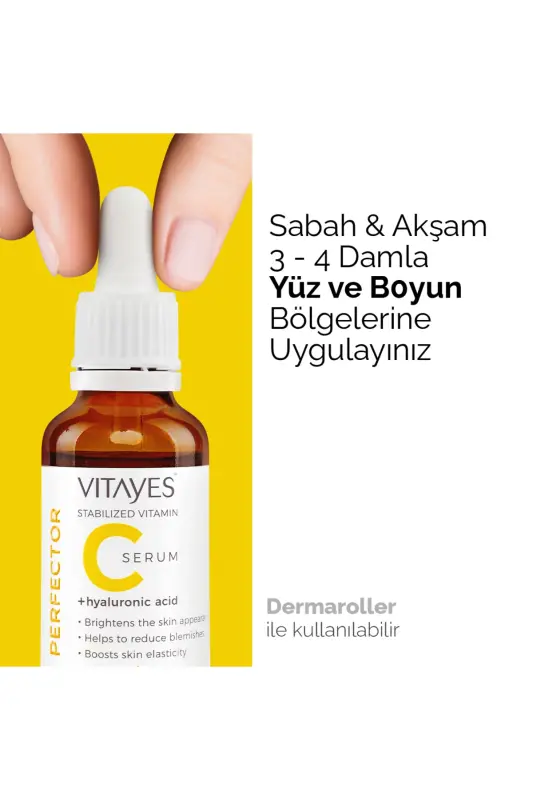 C Vitamini Cilt Tonu Eşitleyici Leke Karşıtı Hyalüronik Asit Aydınlatıcı Nemlendirici Cilt Serumu - 7