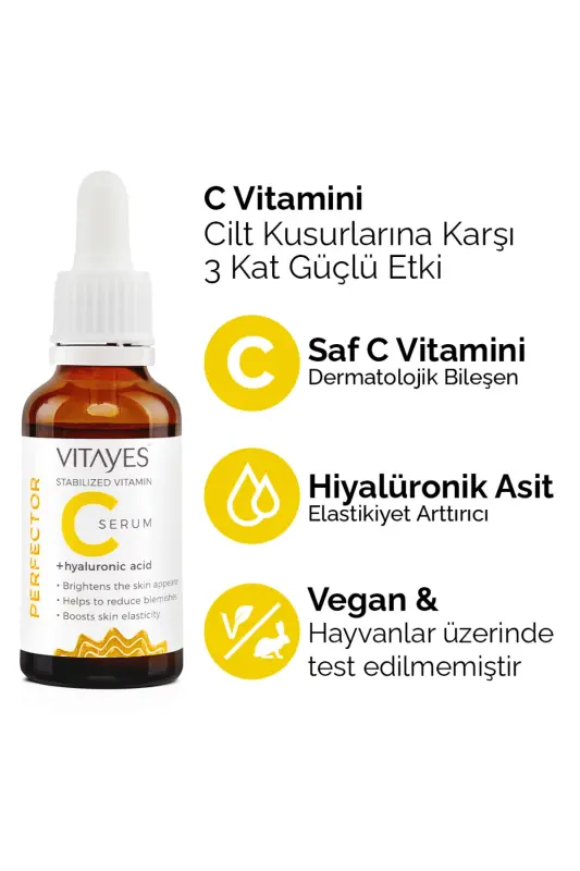 C Vitamini Cilt Tonu Eşitleyici Leke Karşıtı Hyalüronik Asit Aydınlatıcı Nemlendirici Cilt Serumu - 8