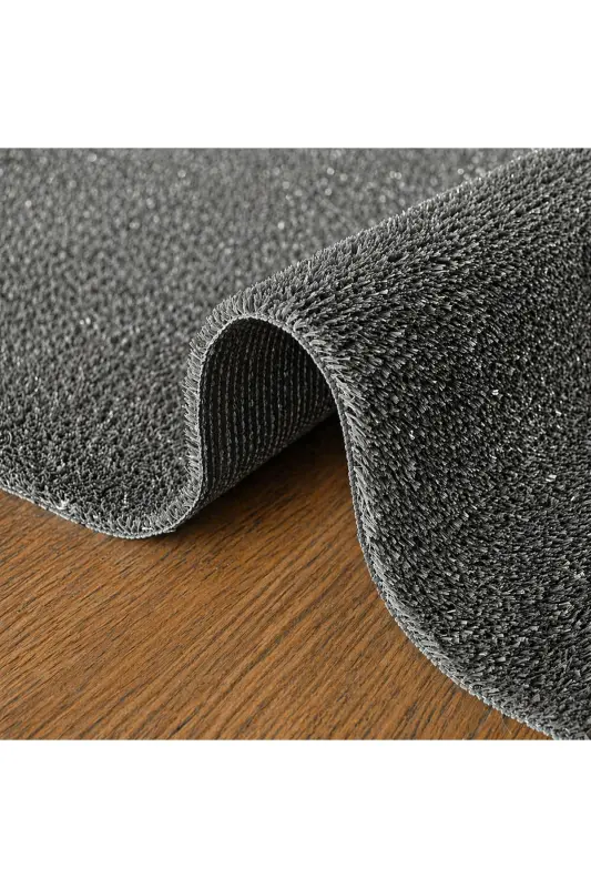 Çim Halı Gri Dekoratif Premium Kalite Suni Çim Balkon Bahçe Kaymaz Taban 7 Mm - Grix - 2