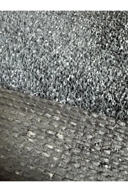 Çim Halı Gri Dekoratif Premium Kalite Suni Çim Balkon Bahçe Kaymaz Taban 7 Mm - Grix - 4