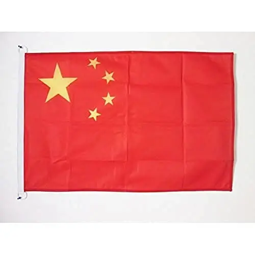 China NAUTICAL Flag 18'' x 12'' - Chinese flags 30 x 45 cm. - Banner 12x18 in for boat - AZ FLAG - AZ FLAG