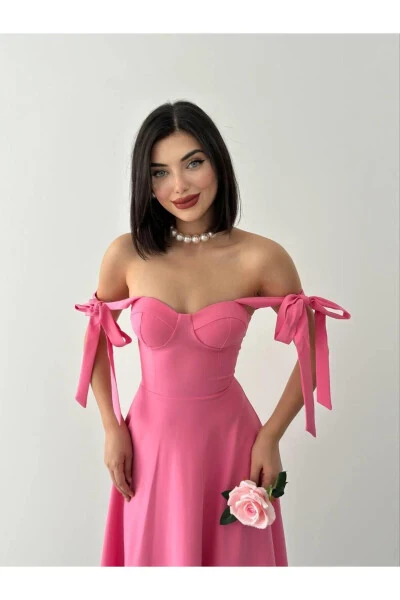 Cinderella Midi Atlas Dress-pink - 7