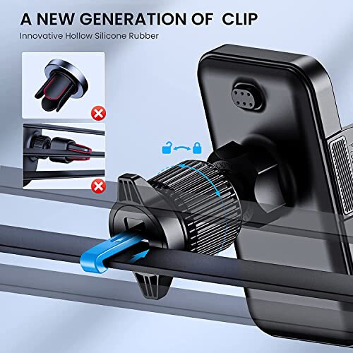 CINDRO Car Vent Phone Mount for Car [Military-Grade Hook Clip] Phone Stand for Car [Thick Cases Friendly] Air Vent Clip Cell Phone Holder for Smartphone, iPhone, Automobile Cradles Universal - CINDRO (1)