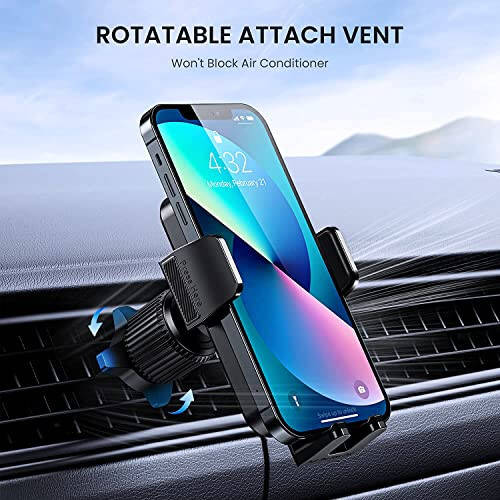 CINDRO Car Vent Phone Mount for Car [Military-Grade Hook Clip] Phone Stand for Car [Thick Cases Friendly] Air Vent Clip Cell Phone Holder for Smartphone, iPhone, Automobile Cradles Universal - 6