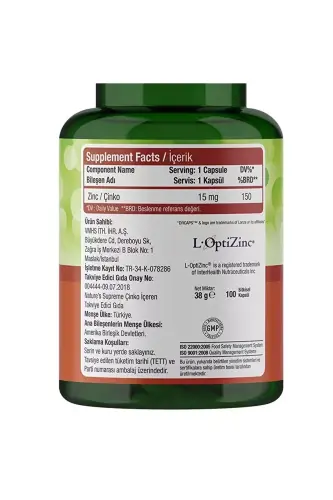 Zinc 15 Mg 100 Kapsül - 6
