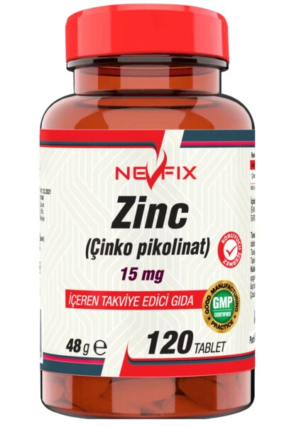 Çinko Pikolinat 15 Mg 120 Tablet Elementel Form - NEVFIX