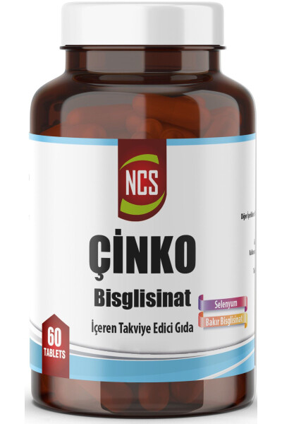 Çinko Zinc Bisglisinat Bakır Bisglisinat Selenyum 60 Tablet - 1