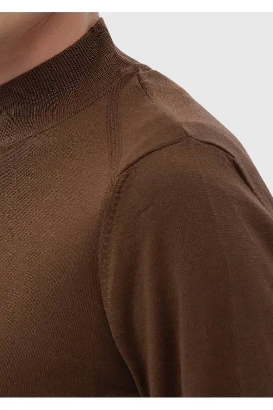 Cinnamon Bateau Neck Plain Knit Wool Blend Knitwear - 5