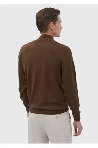 Cinnamon Bateau Neck Plain Knit Wool Blend Knitwear - 6