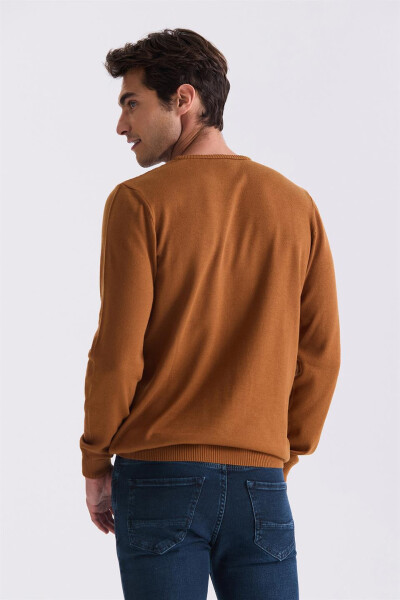 Cinnamon Slim Fit Crew Neck Patterned Knit Sweater - 4