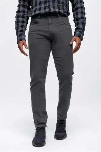 Чino-брюки из хлопка антрацитового цвета, Slim Fit, с 5 карманами - BACK AND BOND (1)