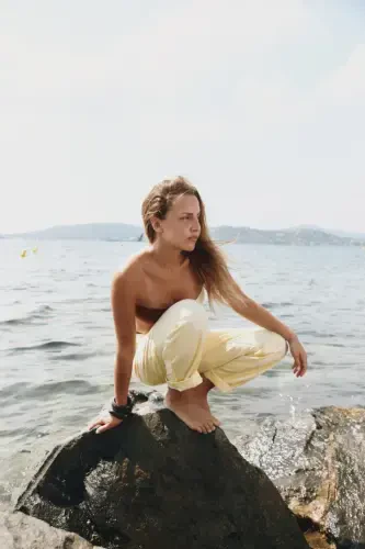 ЧИНО БРЮКИ С ПЛЕТЕНЫМ РЕМНЕМ-Желтый - ZARA (1)